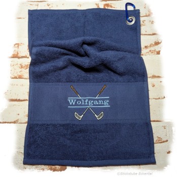 Golfhandtuch marinblau mit Namen